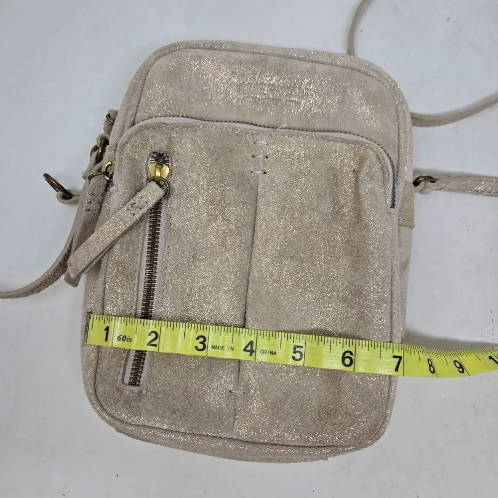 AMERICAN LEATHER COMPANY Cleveland NS Crossbody Bag Stone‎ Shimmer